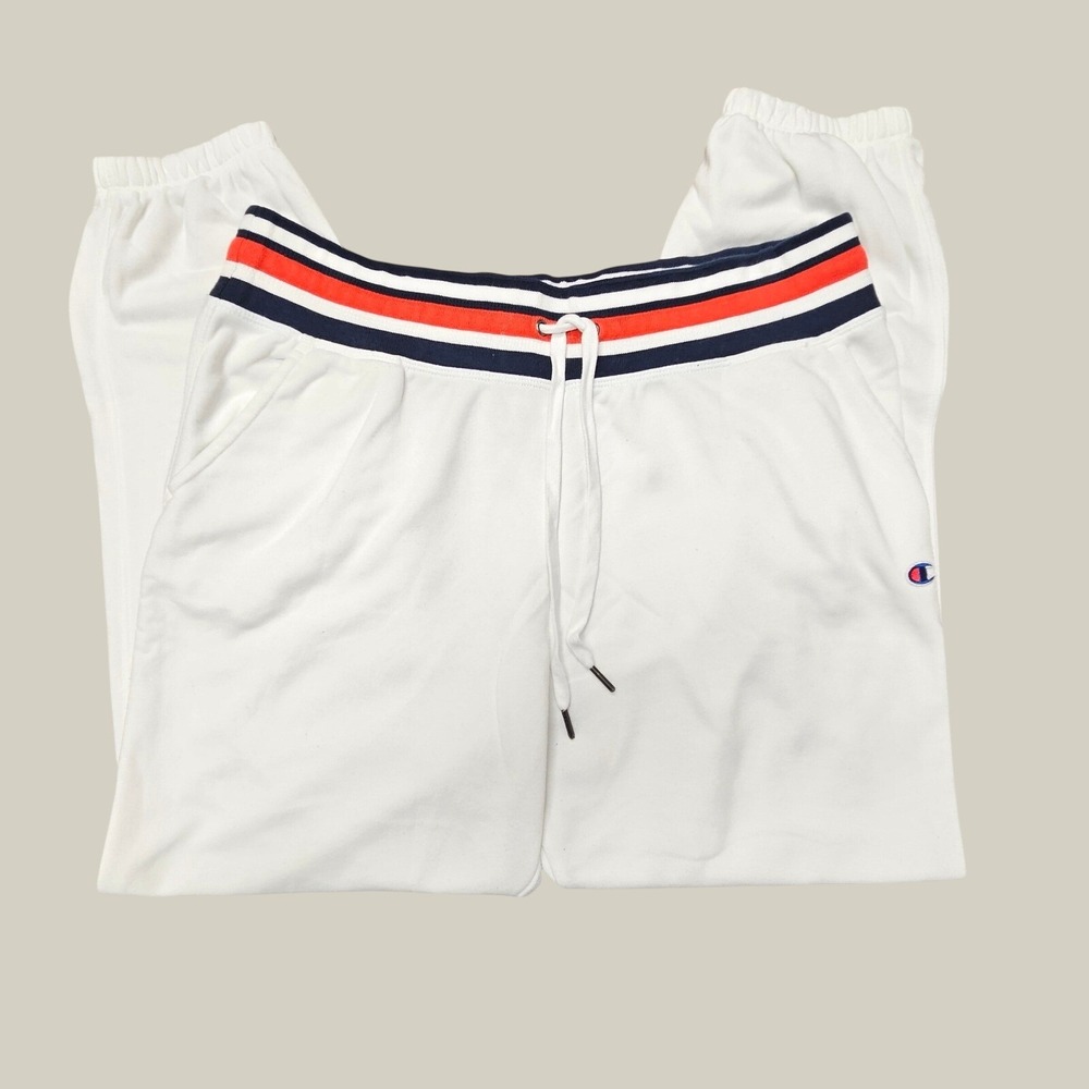 Champion Sweatpants Mens XL White Good Striped Waistband M5673 Joggers